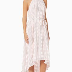 Ted Baker Pale Pink Dip Hem Pleated Maxi Dress